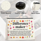 Difference Maker Gifts Makeup Bag, Thank You Appreciation Gifts for Women Teacher Boss Leader Coworker, Difference Maker Definition Zipper Makeup Pouch