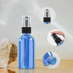 Wedama 4 oz Mini Glass Spray Bottles, Empty Small Spray Bottles with Funnel Dropper, Fine Mist for Hair, Travel, Plants, Cleaning Solutions and Skin Care (4 Pack Sky Blue)