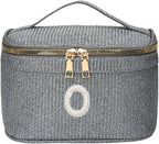 EURYNOME Makeup Bag with Custom Letter O, Water-Resistant Travel Organizer Pouch, (8.3x5.1x5.1 Inch) Cosmetic Case for Women