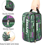 Customized Travel Makeup Toiletry Bag, Waterproof Large Cosmetic Bag Makeup Shaving Bag Organizer Case, Deep Forest Green Background