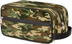 Green Camo Portable Travel Toiletry Bag, Camouflage Print Dopp Kit Cosmetic Organizer Makeup Bag Shower Shaving Bag for Men Women