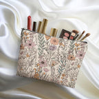 2pcs Vintage Floral Makeup Bag, Daisy Flower Cosmetic Bag Garden Gifts for Women Female Girls Sister BFF Nature Lover, Travel Zipper Pouch Christmas Thanksgiving Birthday Gifts