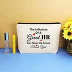 HR Appreciation Makeup Bag - Thank You Gift for Human Resources Director, Manager, Coworker - Travel Cosmetic Bag for Christmas, Birthday, Thanksgiving, Retirement