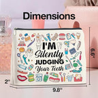 Dental Professional Makeup Bag - I'm Silently Judging Your Teeth Zipper Pouch for Caregivers & Graduates