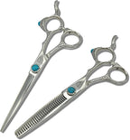 6.0 Inch Hair Shears Set (Cutting and Thinning Shears) - Professional Grade VG-10 Japanese Steel - Zen (Set)