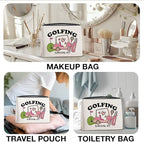 Golf Gifts Makeup Bag for Women, Inspirational Gifts for Golfers Friendship Birthday Golf Lover Gift for Her Female Friend Cosmetic Bag with Zipper Travel Toiletry Pouch for Purse