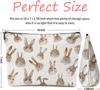 Bunny Gifts, Rabbit Makeup Bag, Bunny Stuff Cosmetic Bag Travel Pouch, Bunnies Rabbit Lovers Gifts for Women Girls Daughter Sisters Coworker Best Friend Friendship Graduation Birthday
