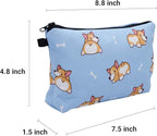 Cute Travel Makeup Bag Cosmetic Bag Small Pouch Gift for Women (Corgi)