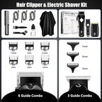 SUNNOW Hair Clippers for Men, Beard Trimmer & Hair Trimmer & Electric Foil Shavers Razor Kit, Hair Cut Machines Men's Beard Grooming Kit for Home, Barber(Black)