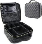 Travel Makeup Bag Makeup Cosmetic Train Case Organizer Portable Storage Bag with Adjustable Dividers for Cosmetics Makeup Brushes Toiletry Jewelry Heart Pattern