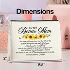 Bonus Mom Gifts Makeup Bag Gifts for Stepmom Step Mother Bonus Mom Cosmetic Bag Zipper Makeup Pouch