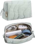 tomtoc Electronics Organizer Travel Case, Soft Puffy Organizer Bag Birthday Christmas Gifts Travel Essentials for Women Girls, Portable Accessory Tech Pouch Storage for Charger, Cord, Cable, Phone