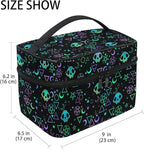 Goth Makeup Bag, Gothic Skull Makeup Organizer Bags Toiletry Bag Box Travel Cosmetic Bag Make Up Train Case for Women Teen Girl Ladies