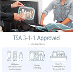 PACKISM TSA Approved Toiletry Bag, 2 Pack Clear Makeup Bags with Handle Large Opening, Clear Toiletry Bags Fit Carry-on Travel Essential, Travel Bags for Toiletries, Turquoise Green