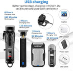 HIENA PRO Professional Cordless Hair Clippers for Men, T-Blade Beard Trimmer & Foil Shaver & Nose Hair Trimmer Set, Barber Clipper Hair Cutting Grooming Kit