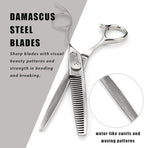 LePinko Premium Damascus Steel Hair Thinning Scissors, 6.0 Inch Master Level Hair Texturizing Scissors For Hairstylist, Hairdresser, Studio, Salon, Barber