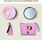 Birthday Inspirational Bridesmaid Proposal Team Small Gifts for Women Mom Aunt Teacher Sister Coworkers Makeup Cosmetic Bag Travel with Mirror Mothers Day Christmas Graduation P