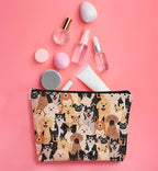 Cute Dogs Doodle Makeup Bag,Watercolor Puppy Dogs Cosmetic Bag Best Gift Idea for Dog Lovers Teen Girls Women,Birthday Christmas Valentine's Day Gifts for Dog Moms Teen Girls Daughter Sister