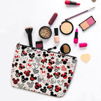 2PCS Cute Cartoon Mouse Print Makeup Bag Magic Cartoon Mouse Cosmetic Bag for Women Animal Lovers Gifts for Women Female Her Daughter Cousin Best Friend Bestie BFF Mothers Day Graduation Birthday