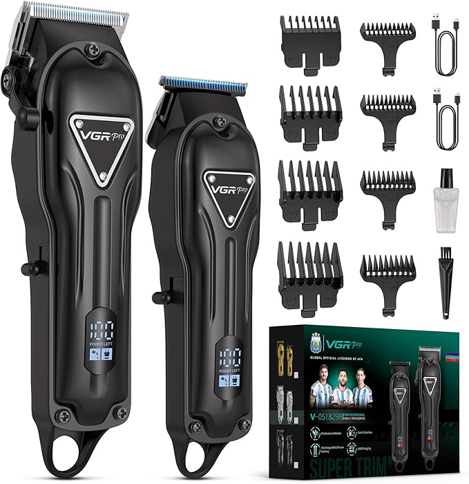 Electric Hair Clippers for Men, Cordless Clipper and Trimmer Set, Clippers for Hair Cutting Kit with Long Battery Life, Hair Grooming Trimmer for Family Kids and Self-Haircut Use