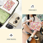 STARDW Aesthetic Floral Makeup Bag Cute Small Cosmetic Bags for Women Girls, Travel Toiletry Bag Large Capacity Zipper Makeup Pouch, Purse Organizer Pouches (Pink Flowers)