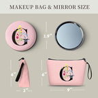 SEAMOON Maid of Honor Friendship Birthday Gifts for Women Her Aunt Sister Bridesmaid Coworkers Bride Personalized Makeup Cosmetic bag with Mirror Mothers Day Christmas Graduation G