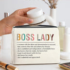 Makeup Bag Boss Lady Gifts for Women Female, Thank You Gifts for Boss Lady Definition Cosmetic Bag Zipper Makeup Pouch