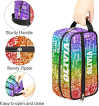 Personalized Name Toiletry Bag, Large Travel Cosmetic Bag Portable Makeup Organizer Bag for Women Bathroom Shower Essentials, Red Green Purple Sequins