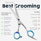 Hair Cutting Scissors, KENLOW Professional Hair Scissors With Comfortable Removable Finger Grips. Perfect As Hair Shears For Hair Cutting Or Barber Scissors. Haircut Scissors For Salon Or Home Use.