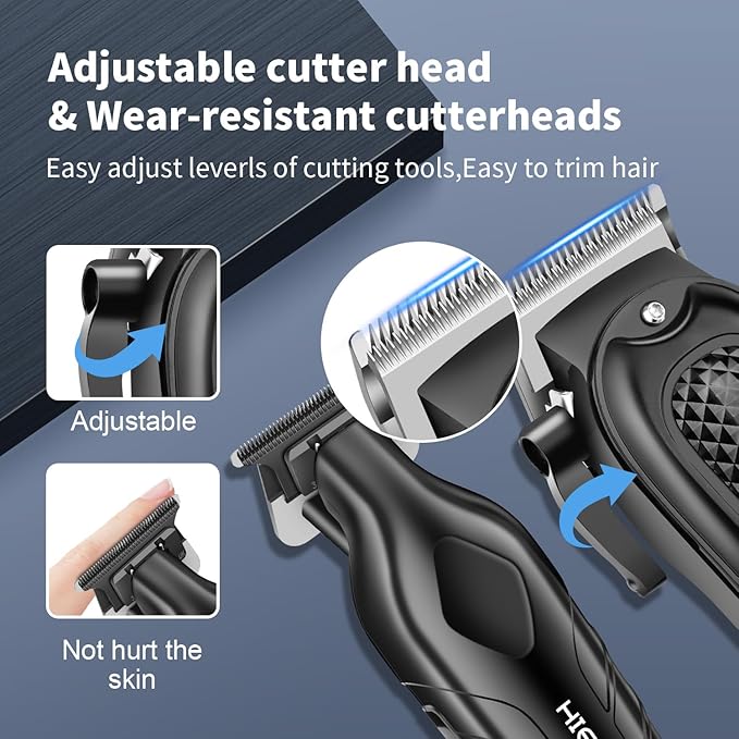 HIENA PRO Professional Hair Clipper Set for Men, Cordless Barber Clippers Set and Trimmer Kit, Electric Beard Trimmer & Nose Trimmer Kit, Foil Shaver & Men's Facial Grooming Tool Kit, Gifts for Men