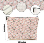 Vintage Daisy Flowers Makeup Bag Floral Cosmetic Bag Friend Friendship Gifts for Women Girls Sister Coworker Auntie Botanical Travel Organizer Zipper Pouch Christmas Thanksgiving Birthday Gifts