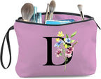 Women Birthday Maid of Honor Monogrammed Gifts for Bride Bridesmaid Sister Friend Her Teacher Makeup Cosmetic Bag with Mirror Mothers Day Christmas Graduation D