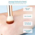 Jessup Eye Makeup Brushes Set, Premium Synthetic Eyeshadow Blending Concealer Eyebrow Eyeliner Brush, 15pcs Labeled Bamboo Make Up Brushes T137