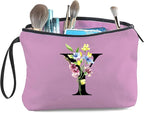 Appreciation Initial Monogram Gifts for Sisters from Sister Employees Team Bride Womens Unique Mom Personalized Makeup Cosmetic Bag with Mirror Mothers Day Christmas Graduation Y