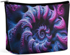Women's Fashion Zipper Cosmetic Case, Portable Makeup Case, Personality Toiletry Bag, Travel Cosmetic Toiletry Bag Trippy Purple Tie Dye