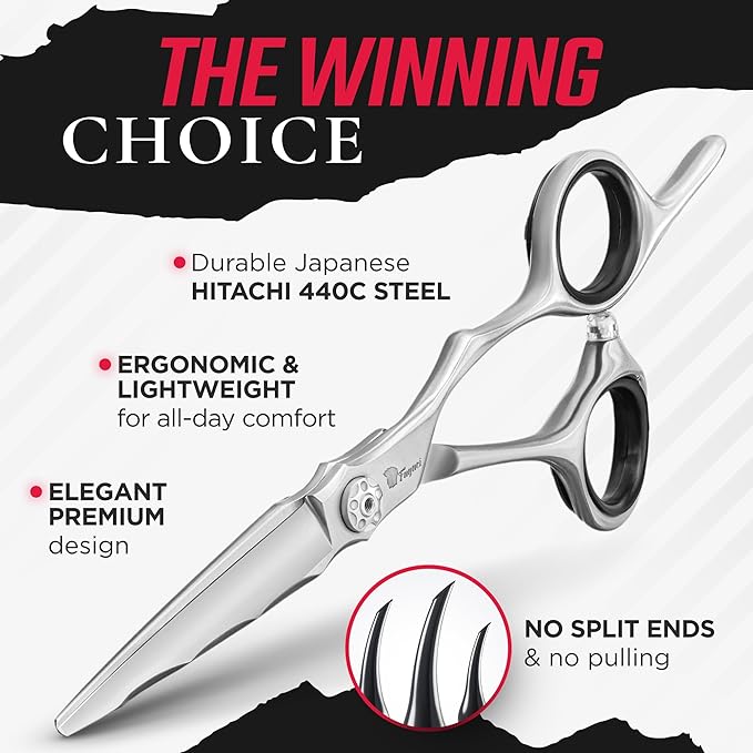 Fagaci Professional Hair Cutting Scissors 6” Japanese Steel for Ultra-Precise Cuts, Thinning Scissors for Texturizing, Extreme Durability Hair Shears, Hair Cutting Barber Scissors