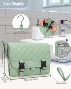 Relavel Travel Hanging Toiletry Bag for Men Women Travel Kit Shaving Bag Waterproof Large Makeup Bag Wash Bag Makeup Organizer Cosmetic Case for Bathroom Shower Green Pro