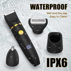 Manscape Body Trimmer for Men, 3 in 1 Men's Grooming Kit with Pubic/Nose Hair Trimmer & Ball Shaver for Nose/Balls/Groin/Legs/Chest Hair Removal, LED Display, IPX6 Waterproof, Gifts for Him Dad
