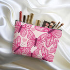 Pink Butterfly Makeup Bag Cosmetic Bag Butterfly Gifts for Women Girls Friend Niece Daughter Butterflies Lovers Gifts Travel Organizer Zipper Pouch Graduation Birthday Friendship Gifts