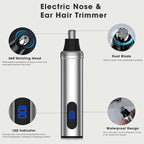 Karrte Professional Hair Clippers and Trimmer Set for Men, T-Shaper Trimmer & Foil Shaver, Nose & Ear Hair Trimmer, Cordless Clippers and Grooming Set, Hair Cutting Kit with LED Display Silver