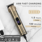 Hatteker Beard Trimmer Kit Professional Hair Clipper Zero Gapped T-Blade Electric Razor Shaver for Nose Ear Body Face Mustache Trimmer for Men Cordless Grooming Kit 8 in 1