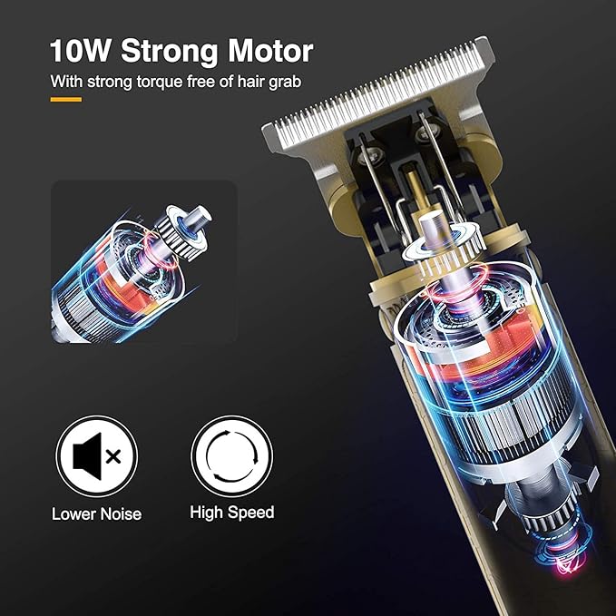 Professional Hair Clippers for Men Electric Haircut Kit Hair Trimmer Grooming Waterproof Rechargeable Close Cutting T Blade Trimmer USB Rechargeable Clippers for Hair Cutting (LED-Dragon)