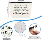 Thank You Gift for Women Makeup Bag Inspirational Appreciation Gift for Employee Volunteer Social Worker Nurse Teacher Friends Thanksgiving Graduation Birthday Gifts Cosmetic Bag Travel Pouch