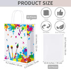 Durony 16-Piece Party Favor Bags with Handles - Tissue Paper Gift Bags for Birthday, Art Themed Party Supplies (8.6 x 6.2 x 3.1 Inches)