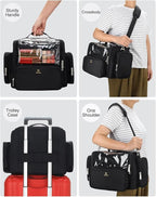 Makeup Brush Bag Extra Large Makeup Brush Case with 4 small bags Professional Makeup Artist Brush Holder Stand Up Organizer for Travel with Adjustable Dividers and Shoulder Strap