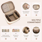 Telena Large Makeup Bag, Travel Toiletry Bag for Women, Vegan Leather Makeup Organizer Case Cosmetic Bag for Travel Essentials
