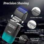 VGR 640S3 Professional 3 in 1 Hair Cutting Kit, 9000RPM Hair Clippers for Men Professional Hair Trimmer & Foil Shavers Set, Cordless Mens Barber Combo for Home, for Him(Green)