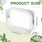 Weewooday 12 Pieces Clear Makeup Bags Cosmetic Storage Bags PVC Zipper Pouches Travel Waterproof Makeup Plastic Case for Women Organizing Toiletries Traveling Bathroom(Medium,Grey)