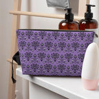 Haunted the Mansion Small Makeup Bag for Women - Leather Travel Cosmetic Bag Make Up Pouch Mini Travel Zipper Pouch - Makeup Organizer Bag