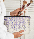 Watercolor Lavender Flowers Makeup Bag,Spring Summer Flower Cosmetic Bag Best Gift Idea for Teen Girls Women,Birthday Christmas Gifts for Girls Women Daughter Sister